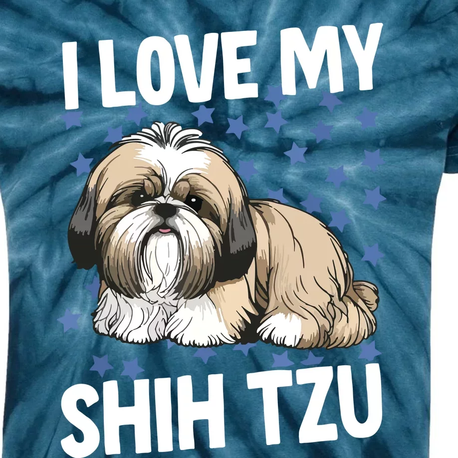 I Love My Shih Tzu Kids Tie-Dye T-Shirt