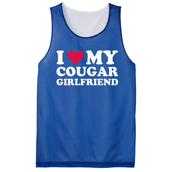 I Love My Cougar Girlfriend I Heart My Cougar Girlfriend Mesh Reversible Basketball Jersey Tank