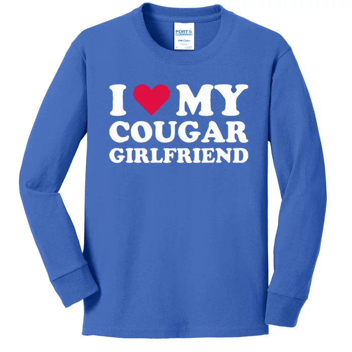 I Love My Cougar Girlfriend I Heart My Cougar Girlfriend Kids Long Sleeve Shirt