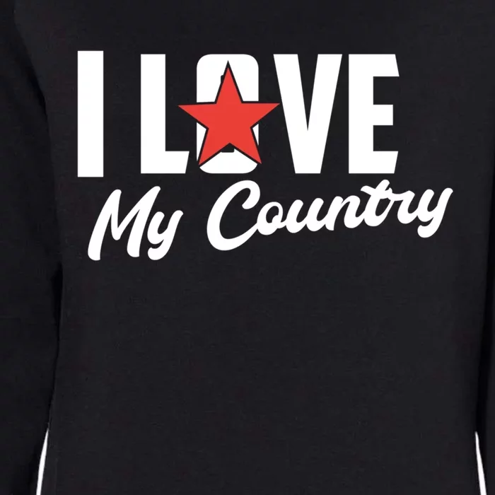 I Love My Country Awesome Freedom 4th Of July Bbq Party Gift Womens California Wash Sweatshirt