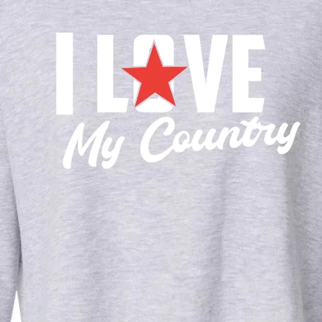 I Love My Country Awesome Freedom 4th Of July Bbq Party Gift Cropped Pullover Crew