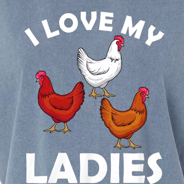 I Love My Ladies Funny Chicken Chicken Whisperer Chicken Lover Garment-Dyed Women's Muscle Tee