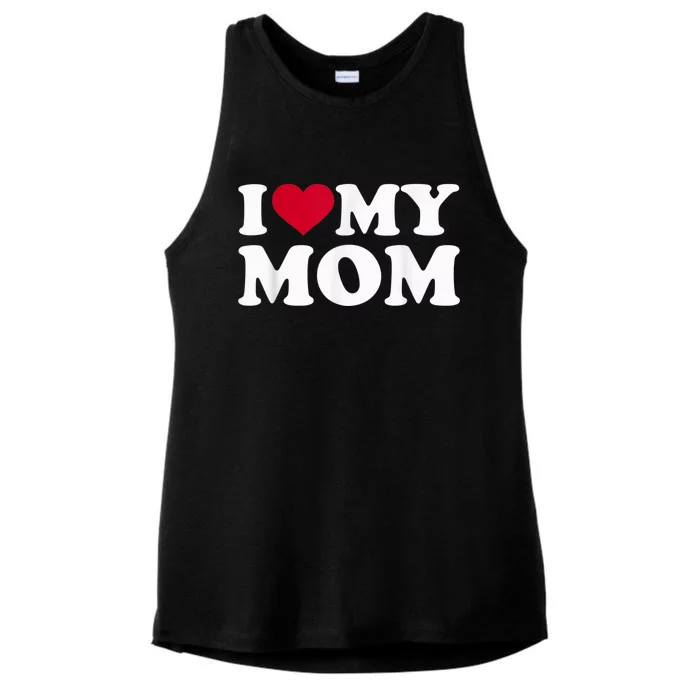 I Love My Mom Ladies Tri-Blend Wicking Tank