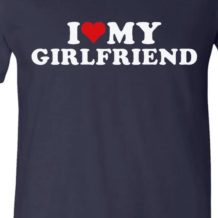 I Love My Hot Friend I Heart My Hot Friend Gf V-Neck T-Shirt