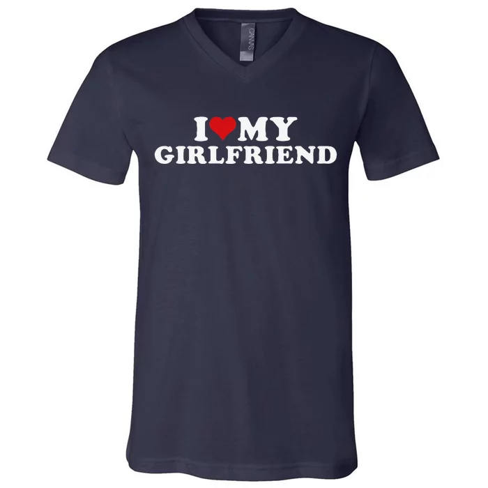 I Love My Hot Friend I Heart My Hot Friend Gf V-Neck T-Shirt