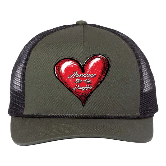 I Love My Daughter Awesome Like My Daughter Gift Retro Rope Trucker Hat Cap