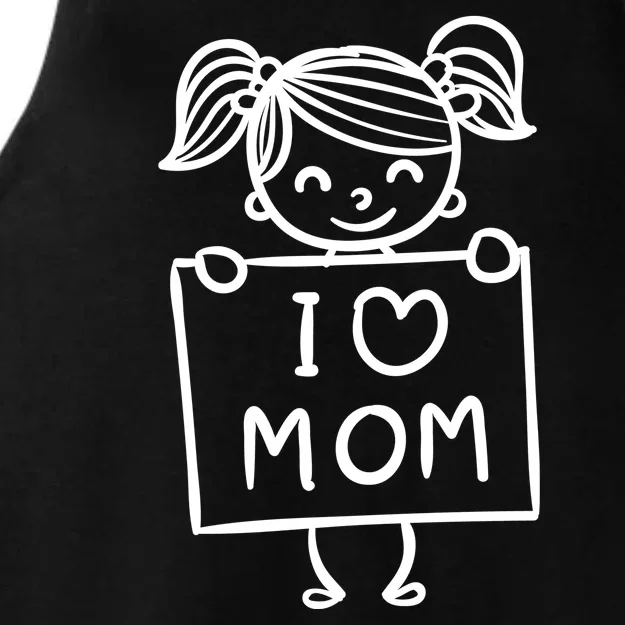 I Love Mom Daughter Gift Ladies Tri-Blend Wicking Tank