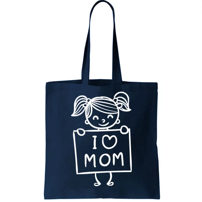 I Love Mom Daughter Gift Tote Bag