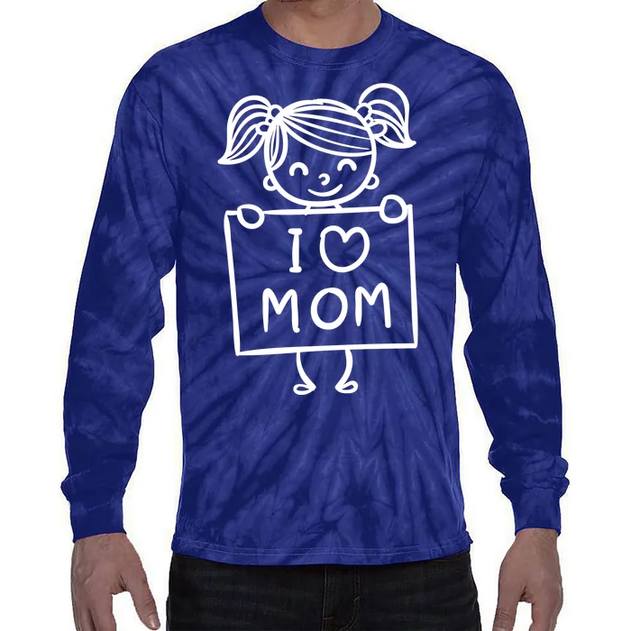 I Love Mom Daughter Gift Tie-Dye Long Sleeve Shirt