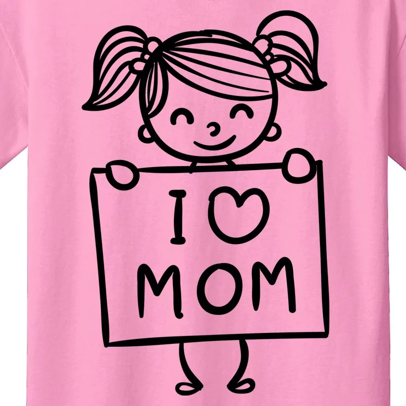 I Love Mom Daughter Gift Kids T-Shirt