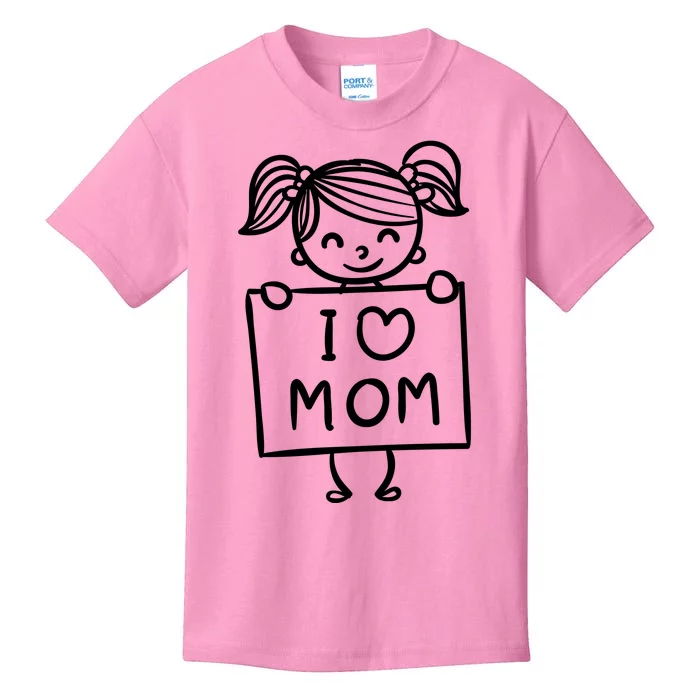 I Love Mom Daughter Gift Kids T-Shirt