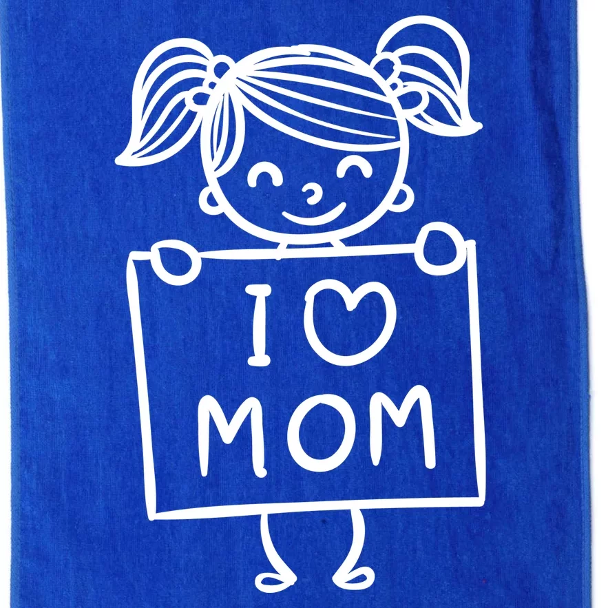 I Love Mom Daughter Gift Platinum Collection Golf Towel