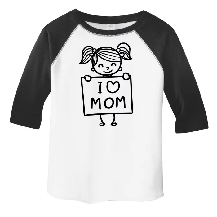 I Love Mom Daughter Gift Toddler Fine Jersey T-Shirt