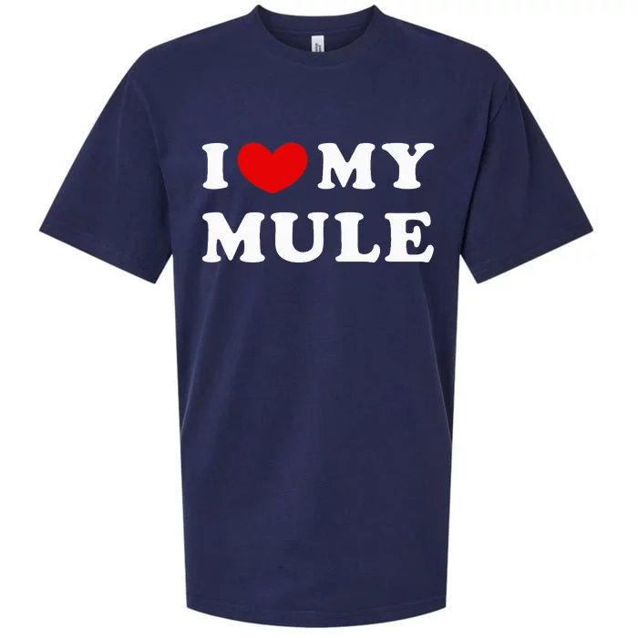 I Love My Mule I Heart My Mule funny saying Sueded Cloud Jersey T-Shirt