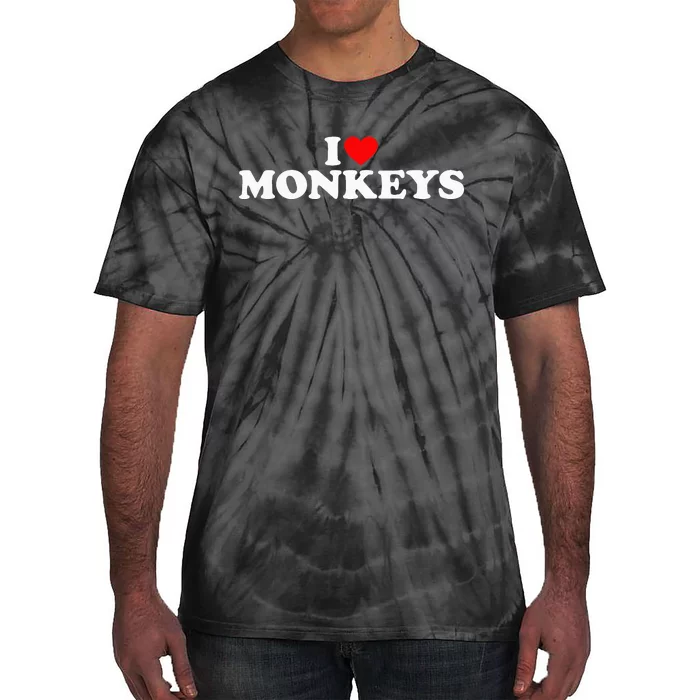 I Love Monkeys Tie-Dye T-Shirt