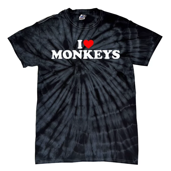 I Love Monkeys Tie-Dye T-Shirt