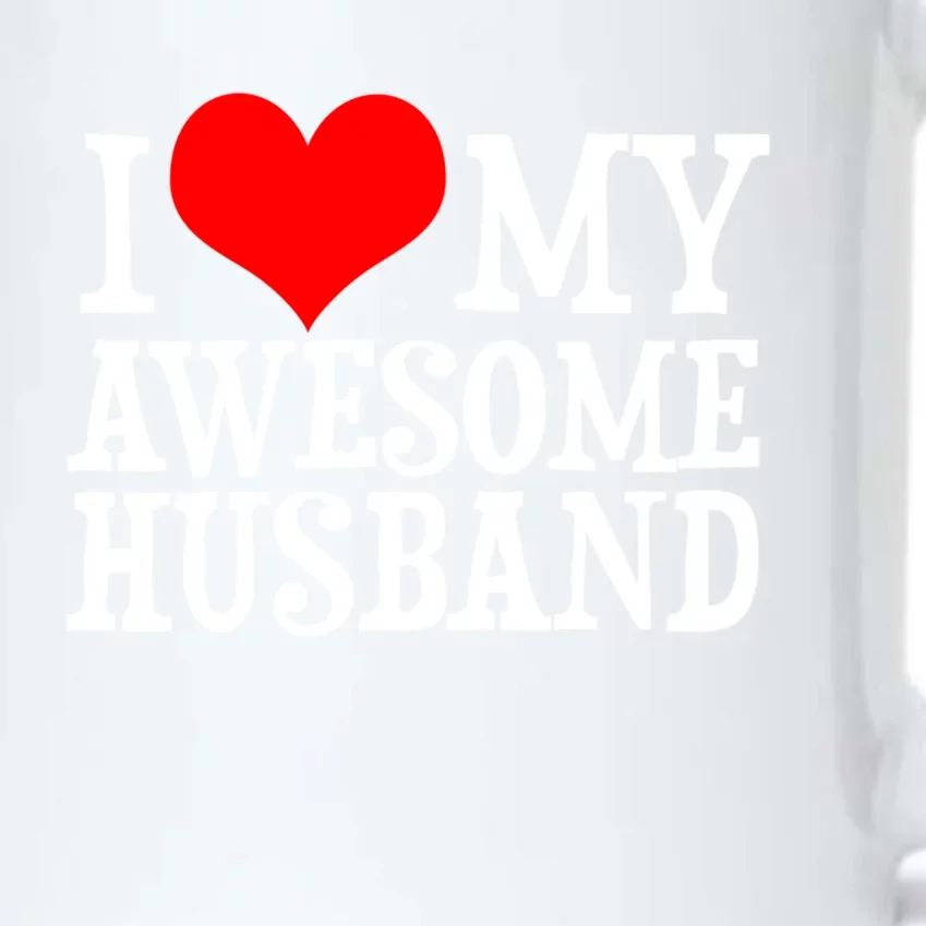 I Love My Awesome Husband Valentines Day Couples Gift Black Color Changing Mug