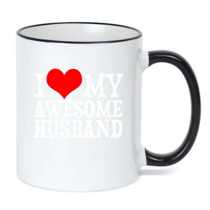 I Love My Awesome Husband Valentines Day Couples Gift Black Color Changing Mug