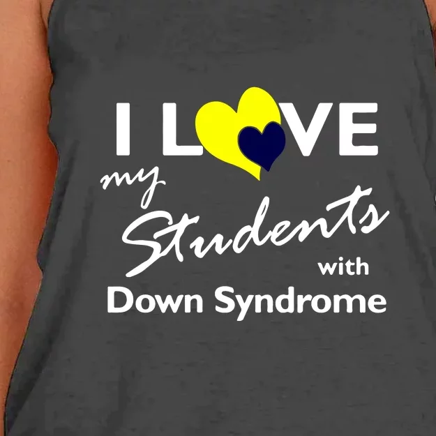 I Love My Students Down Syndrome Awareness Gift Women's Knotted Racerback Tank