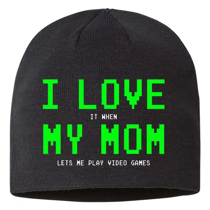 I Love My Mom Gamer Gifts For Teen Video Games 8 1/2in Sustainable Knit Beanie