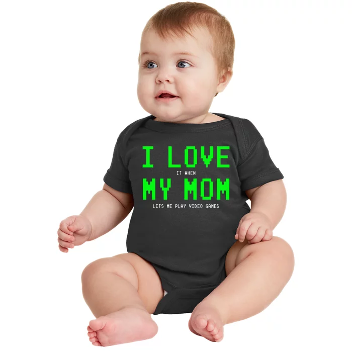 I Love My Mom Gamer Gifts For Teen Video Games Baby Bodysuit