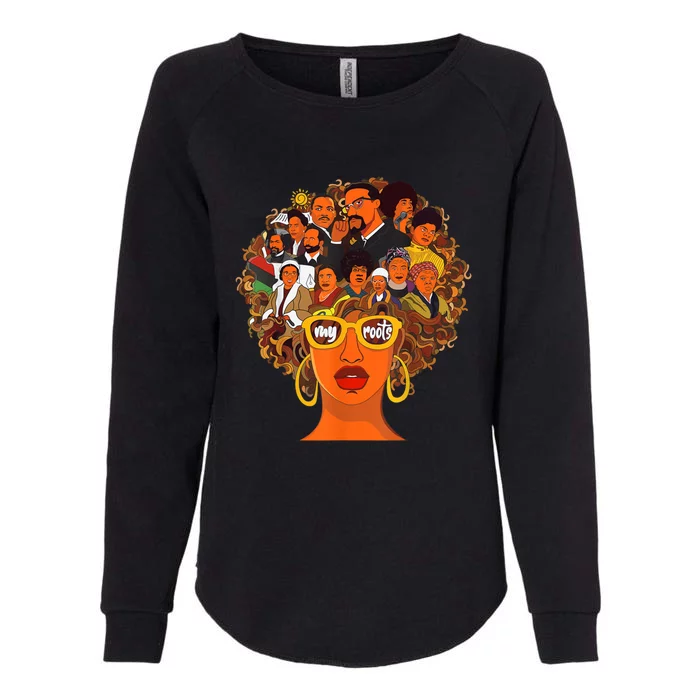 I Love My Roots Back Powerful Black History Month Dna Pride Womens California Wash Sweatshirt