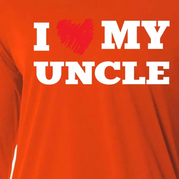 I Love My Uncle Favorite Family Member Valentines Oncle Cool Gift Cooling Performance Long Sleeve Crew