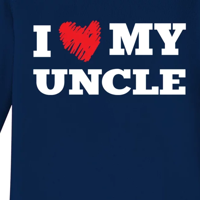 I Love My Uncle Favorite Family Member Valentines Oncle Cool Gift Baby Long Sleeve Bodysuit