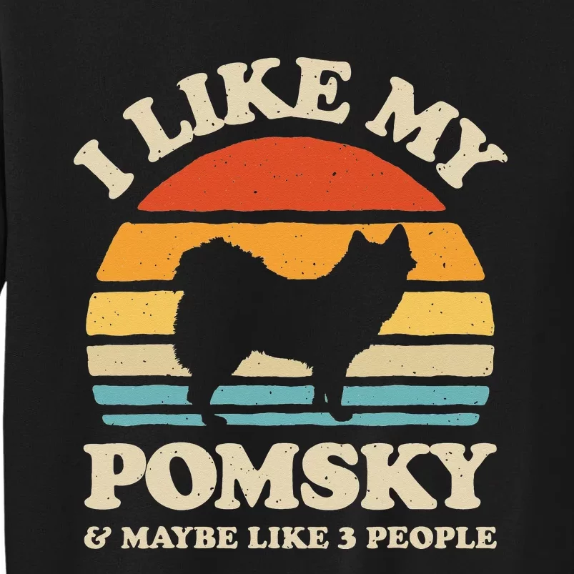 I Like My Pomsky And Maybe Like 3 People Dog Lover Retro Sweatshirt