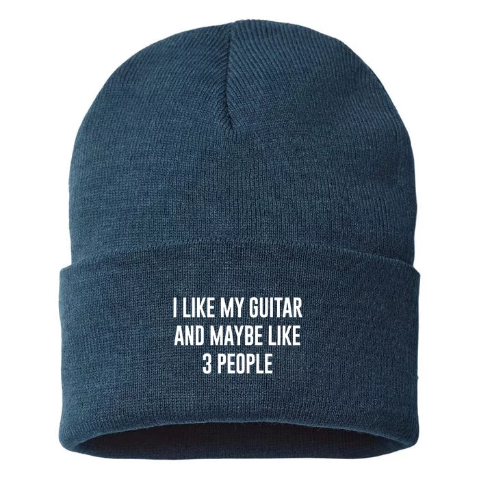 I Like My Guitar And Maybe Like 3 People Sustainable Knit Beanie