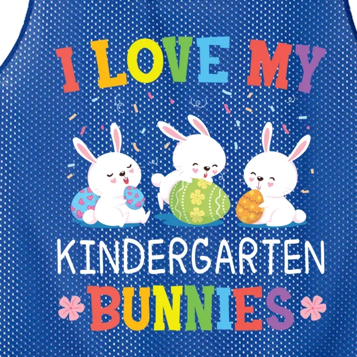 I Love My Kindergarten Bunnies Teacher Easter Day Cool Gift Mesh Reversible Basketball Jersey Tank