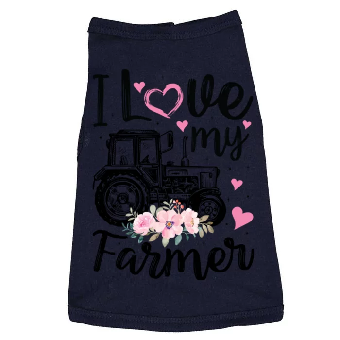 I Love My Farmer Funny Farmer Wife Friend Tractor Gift Doggie Tank