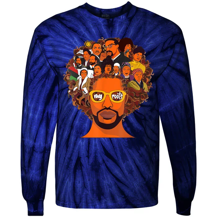 I Love My Roots Back Powerful Black History Month Dna Pride Design Tie-Dye Long Sleeve Shirt