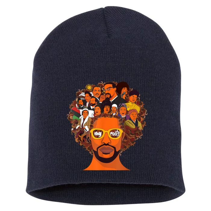 I Love My Roots Back Powerful Black History Month Dna Pride Design Short Acrylic Beanie