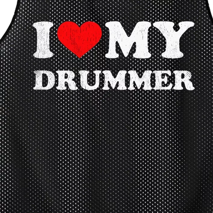 I Love My Drummer I Heart My Drummer Apparel Mesh Reversible Basketball Jersey Tank