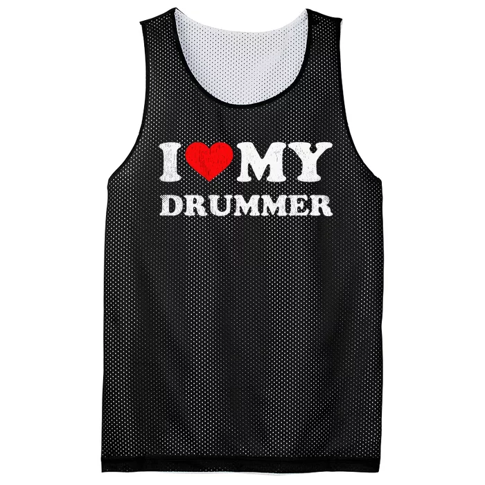 I Love My Drummer I Heart My Drummer Apparel Mesh Reversible Basketball Jersey Tank