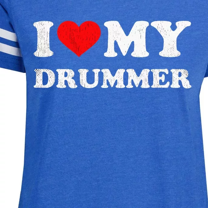 I Love My Drummer I Heart My Drummer Apparel Enza Ladies Jersey Football T-Shirt