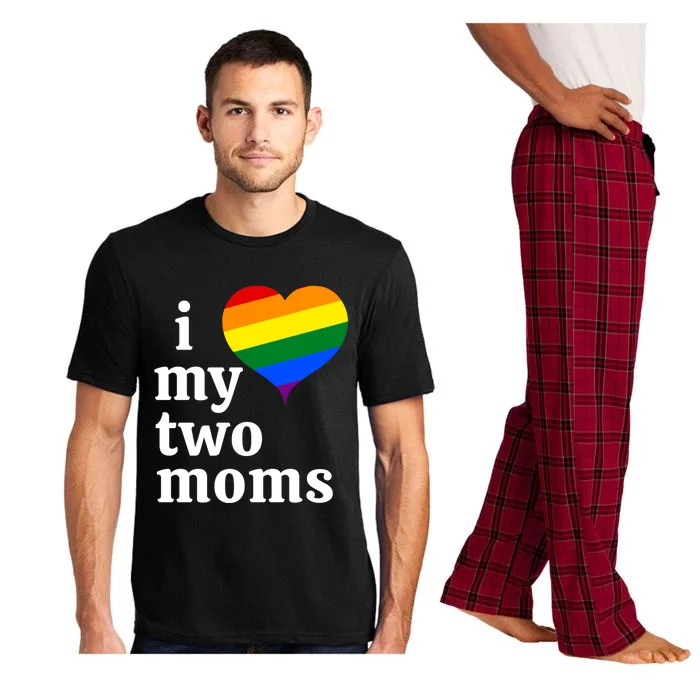 I Love My Two Moms Funny Gift Pajama Set