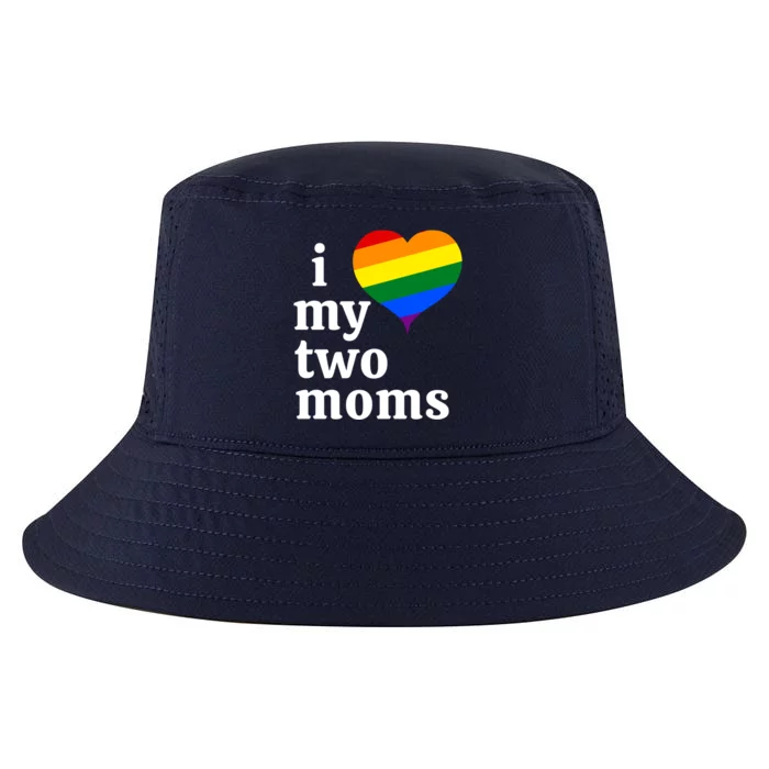 I Love My Two Moms Funny Gift Cool Comfort Performance Bucket Hat