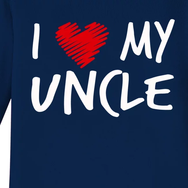 I Love My Uncle Valentines Outfit Matching Oncle Family Gift Baby Long Sleeve Bodysuit