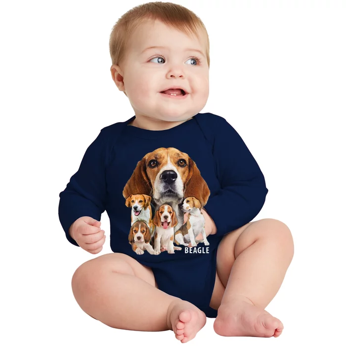 I Love My Beagle Dog Themed Funny Beagle Lover Baby Long Sleeve Bodysuit