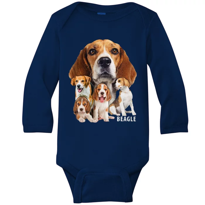 I Love My Beagle Dog Themed Funny Beagle Lover Baby Long Sleeve Bodysuit