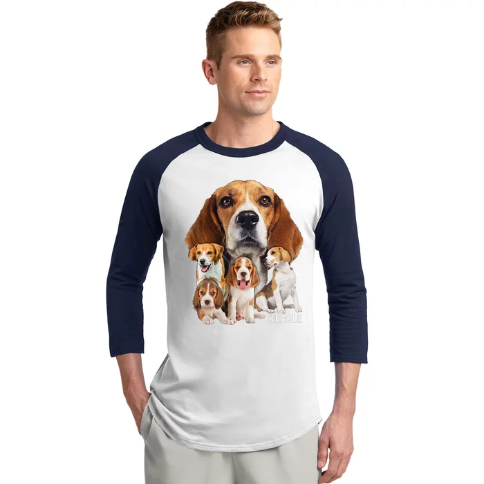 I Love My Beagle Dog Themed Funny Beagle Lover Baseball Sleeve Shirt