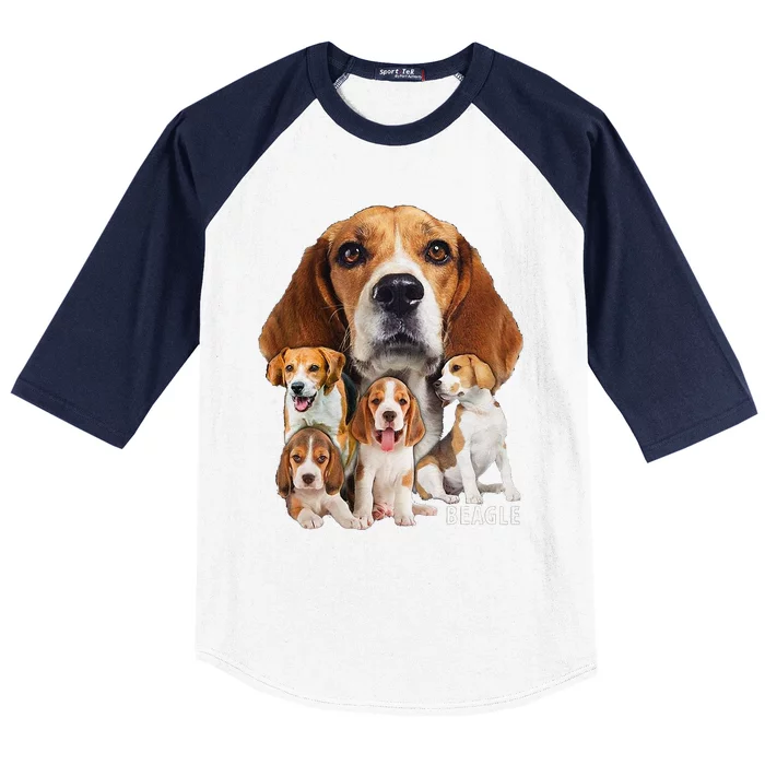 I Love My Beagle Dog Themed Funny Beagle Lover Baseball Sleeve Shirt