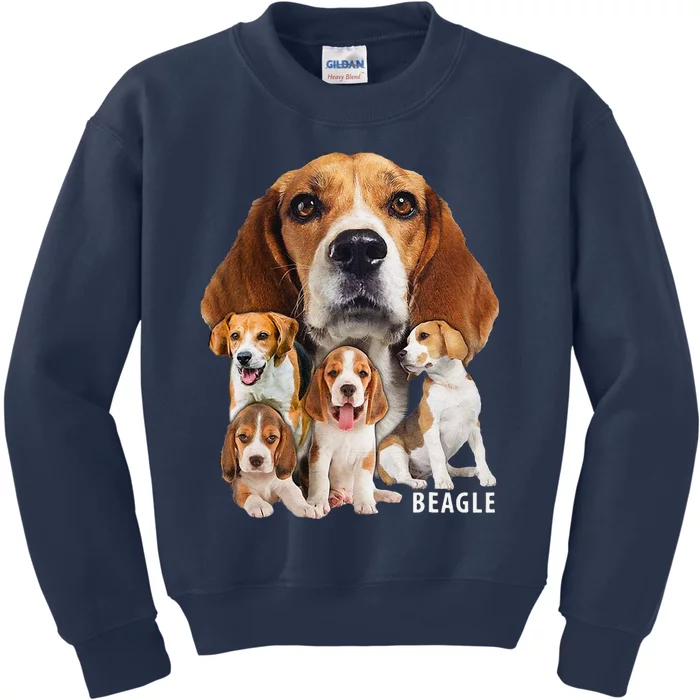 I Love My Beagle Dog Themed Funny Beagle Lover Kids Sweatshirt