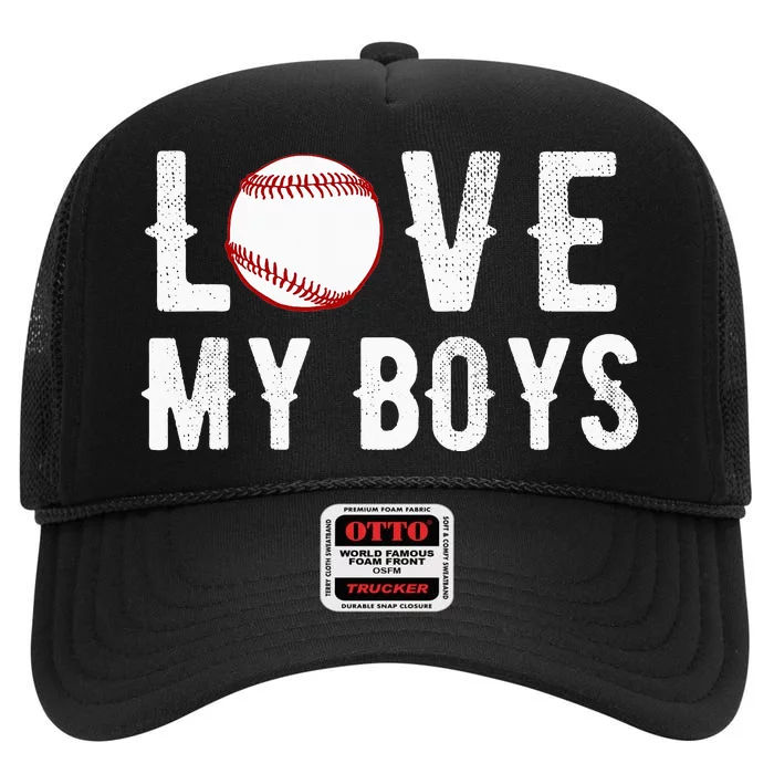 I Love My  Baseball Mom funny mother's day High Crown Mesh Trucker Hat