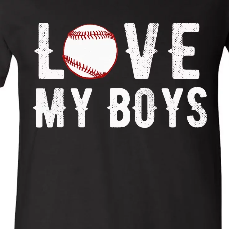 I Love My  Baseball Mom funny mother's day V-Neck T-Shirt