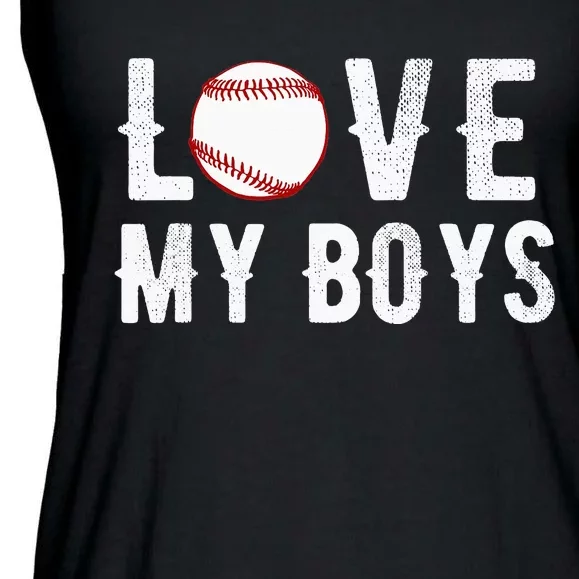 I Love My  Baseball Mom funny mother's day Ladies Essential Flowy Tank