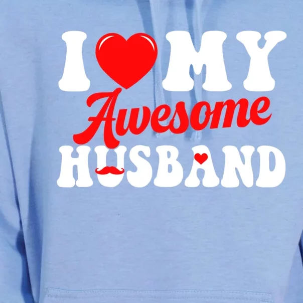 I Love My Awesome Husband Valentines Day Matching Couples Gift Unisex Surf Hoodie