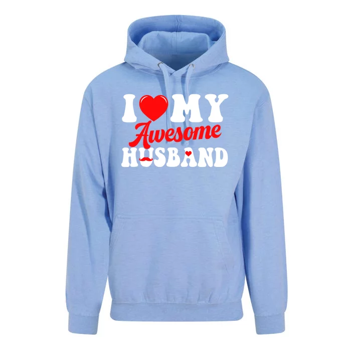 I Love My Awesome Husband Valentines Day Matching Couples Gift Unisex Surf Hoodie